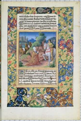 Ms Lat. Q.v.I.126 f.35 Møtet til Abigail og David, fra Time Book of Hours of Louis dOrleans, 1490