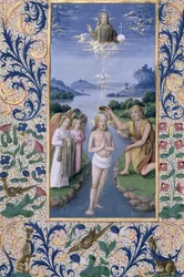 Ms Lat. Q.v.I.126 f.88v Kristi dåp, fra 