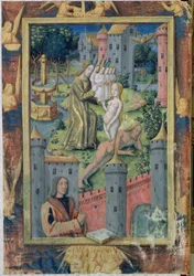 Ms Lat. Q.v.I.126 fol.11 The Creation of Eva fra Time Book of Hours of Louis of Orleans, 1490