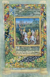 Ms. Lat. Q.v.I.126 fol.28v Israelittenes hær, fra Time Book of Hours of Louis dOrleans, 1490