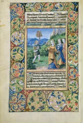 Ms. Lat. QvI126 fol.34v David med Goliat-hodet, fra «Louis d#39;Orleans#39; tidebok»