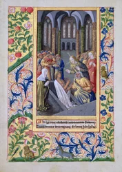 Raising of Lazarus, fra "Book of Hours of Louis d'Orleans"