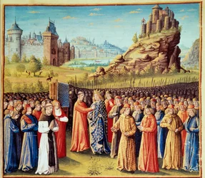 Andre korstog (1147-1149): Kong Ludvig VII sa at de unge (1120-1180) tok korset ved Vezelay i nærvær av Saint Bernard de Clairvaux (San Bernardo di Chiaravalle) (1090-1153) og kvelden i Versailles den 31. /03/1146. Mange baroner tok også