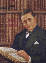 Armand Albert Rateau i biblioteket hans, av Jean Dunand (1877-1942)