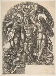 Henri II, konge av Frankrike, mellom Frankrike og berømmelse, ca. 1548.