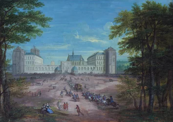 Kongens ankomst til slottet i Vincennes (gouache)