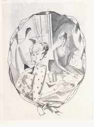 Illustrasjon av to koketter og en gentleman, 1920