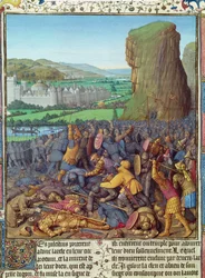 Fr 247 fol.110 Israelittenes seier over filistrene, illustrasjon fra 