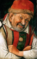 Renessanse: Portrett av hoffnarren Pietro Gonella (Gonnella) (død 1441), domstolen til huset til Este i Ferrara - Portrett av hoffnarren Gonella i Ferrara av Fouquet, Jean (1420-1481), ca 1445. Olje på tre , 36,1 x 23,8. Kunsthistorisk museum, Wien