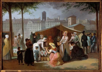 Blomstervandringen. Maleri av Jean Francois Demay (1798 - 1850)