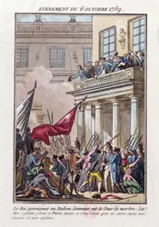 Louis XVI dukket opp på balkongen i Versailles 6. oktober 1789 for å fortelle den parisiske mobben at han vil dra til Paris på betingelse av at hans kone og familie reiser med ham