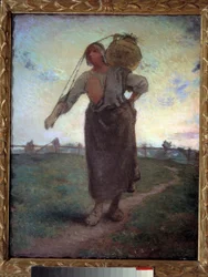 Meieri Normande til Greville. Maleri av Jean Francois Millet (1814-1875)
