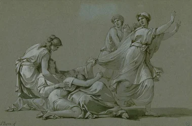 De unge mennene og jomfruene i Athen ble ofret som ofre til Minotaur, ca 1778.