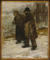 Parisian Rag Pickers, ca. 1885 (olje og fargestift på papir montert på panel)