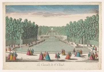 Utsikt over kaskadene i hagen til Château de Saint-Cloud La cascade de St. Cloud (tittel på objekt)