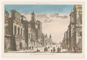 Utsikt over en gate mot havet i Napoli La grande rue de Naples (tittel på objekt)