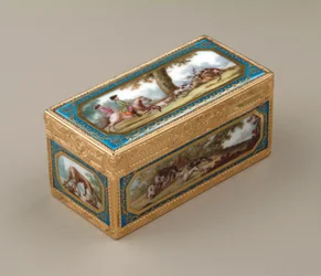 Snusboks, ca. 1760 (gull med Sevres-porselen)