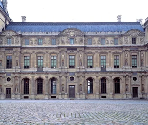 Louvres Cour Carrée, fasade på Henrik IIs Louvre (1546-1551), skulpturer av Jean Goujon (1510-1567), 1551, Paris, Louvre-museet
