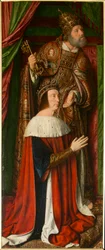 Peter II av Bourbon med Saint Peter, detalj. Triptyk av mesteren av Moulins