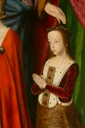 Suzanne de Bourbon, detalj. Triptyk av mesteren av Moulins