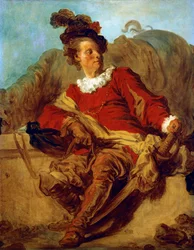 Abbed of Saint-Non, kledd i spansk stil, av Jean Honore Fragonard (1732-1806)