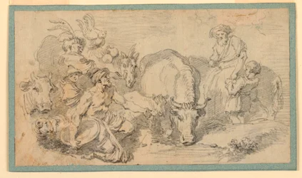 Tegning, orientalsk scene, ca. 1770