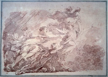 Minerva river en ung prins fra volupte Sanguine av Jean Honore Fragonard (1732-1806) 1774 Besancon, Museum of Fine Arts