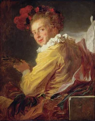 Musikk, et portrett av Monsieur de la Breteche, bror til abbeden av Saint-Non, 1769