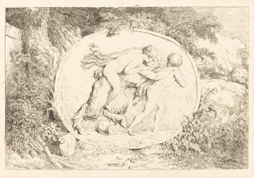 Nymph Astride a Satyr (Ung jente på tvers av en satyr)