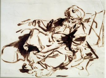 Pasha-maleriet i vask av Jean Honore Fragonard (1732-1806). 18. århundre. Søn 0,24x0,33 m