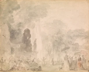 Utsikt over en park, sent på 1770-tallet.