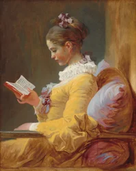 Ung jente som leser, ca. 1769