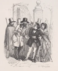 Man ville kunne skylde på deg i tre år hvis du droppet hatten. fra den lille M..., 1843.