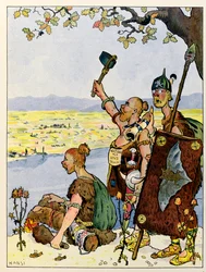 Historien om Alsace forteller barna; Les Germains ser Alsace på den andre siden av Rhinen;