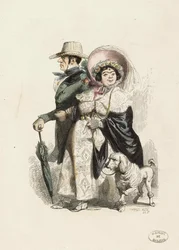 En Rentier og hans kone, 1840.