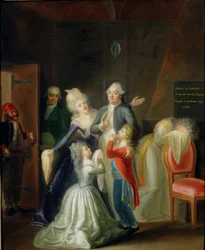 Farvel til Louis XVI av hans familie i tempelet, 20. januar 1793