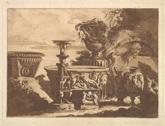 Komposisjon med Medici-vasen, fra Recueil de Compositions par Lagrenée Le Jeune Coll..., 1782.