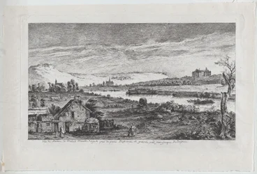 Utsikt over Madrid-slottet, nær Paris, 1764.