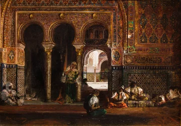 Haremscene, fem kvinner, ca. 1880 (olje på lerret)