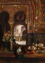 Haremscene, fem kvinner, ca. 1880 (olje på lerret)