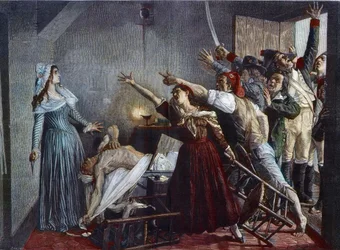 Attentatet på Jean-Paul Marat (1743-93), fransk revolusjonær politiker
