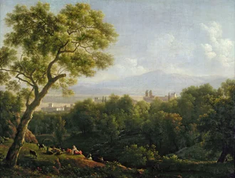 Utsikt over Frascati (olje på lerret)