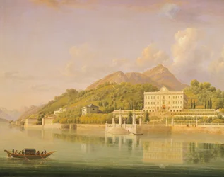 Villa Carlotta i Tremezzo ved Comosjøen, av Jean-Joseph-Xavier Bidauld (1758-1846), Italia