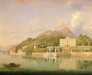 Villa Carlotta i Tremezzo ved Comosjøen, av Jean Joseph Xavier Bidauld (1758-1846), Italia