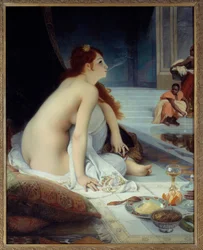 Orientalisme: «Den hvite slavinnen». Maleri av Jean Jules Antoine Lecomte du Nouÿ (1842-1923), 1888. Sol. 1,46 x 1,18 m. Nantes, Musée des Beaux-Arts