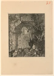 Saint-Francois (?) i et landskap av ruiner