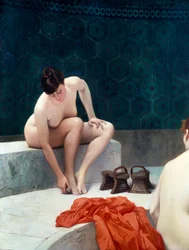 To kvinner som bader. Maleri av Jean-Léon Gérôme (Jean Léon Gérôme