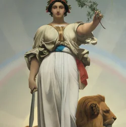 Republikken av Gerome Jean Leon (1824 - 1904) (allegori - 1848); Rådhuset i Lilas