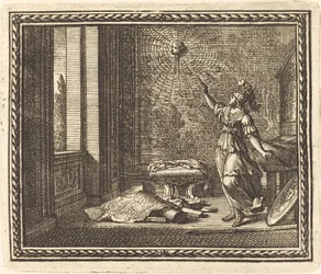 Minerva endrer Arachne til en edderkopp