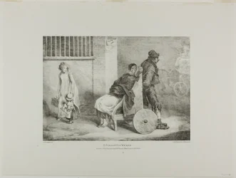 En lam kvinne, plate 9 fra Forskjellige emner hentet fra livet og på stein (Den engelske suiten)
